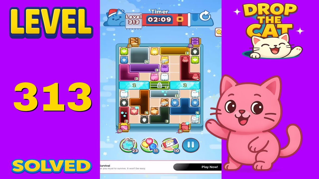 Drop The Cat – Level 313 | Fast & Clean Solution
