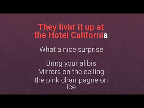 Hotel California Eagles 伴奏 Karaoke 