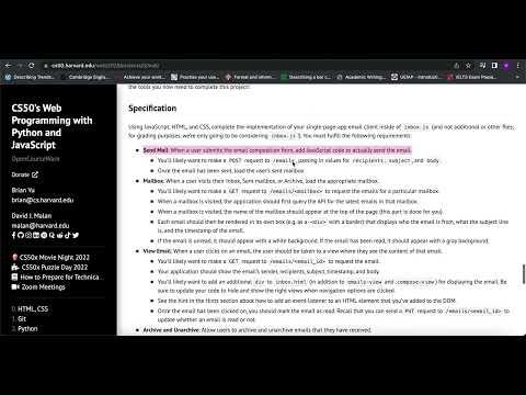 CS50 Web Programming: Project 3: Mail