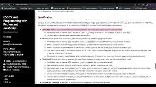 CS50 Web Programming: Project 3: Mail