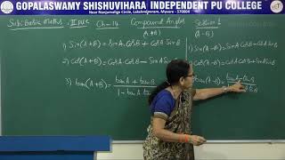 BASIC MATHS | II PUC | CH 14 | COMPOUND ANGLES - FORMULA TO FIND VALUES OF TRIGONOMETRIC RATIO | S01
