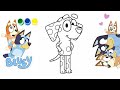 Bluey Drawing for Beginners 💙 | Simple Cartoon Drawing Tutorial 🌈