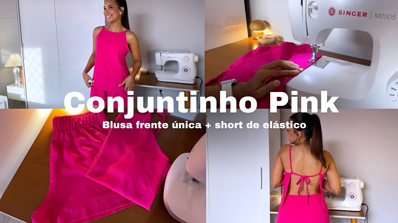 Como fazer shortinho de elástico + blusa frente única 