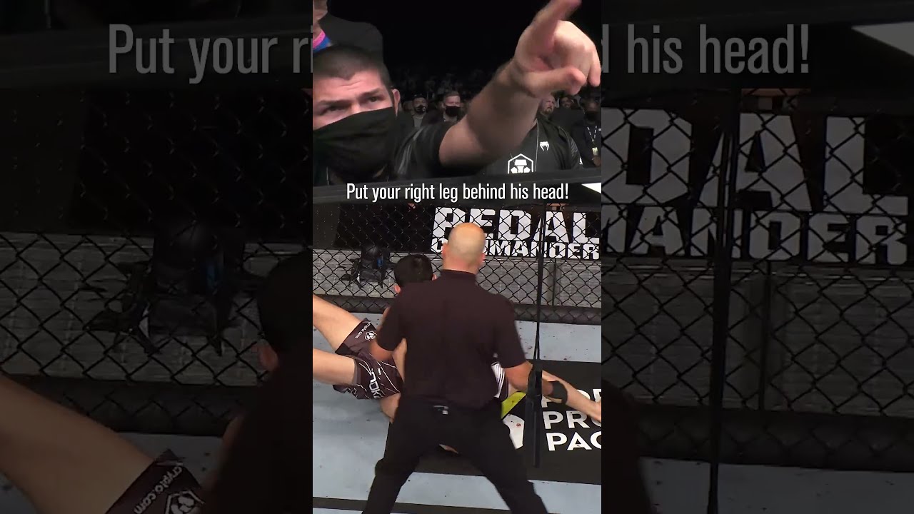 Coach Khabib Instructing Islam Makhachev To A Kimura Submission Win