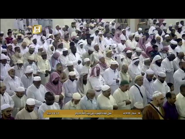 صلاة المغرب للشيخ عبدالله الجهني اليوم السبت 14 شوال 1438   الحرم المكي   أواخر سورة الأنبياء