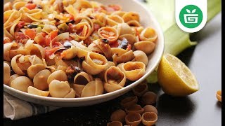 Vegan Orecchiette Pasta With Baby Leeks And Olives