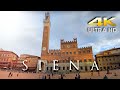 4K Walk ON THE STREETS of SIENA Italy | Walking Tour in Siena Tuscany Downtown City Center UHD 60fps