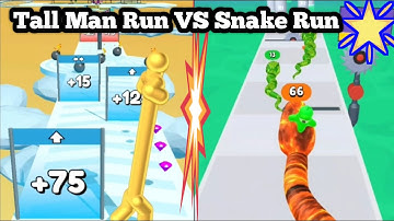 NOOB VS HACKER | Tall man ran vs Snaker run | tall man run Snake run all level gameplay android ios