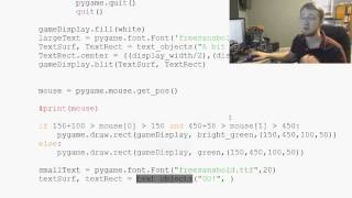 Game Development in Python 3 With PyGame   13   Text on Buttons