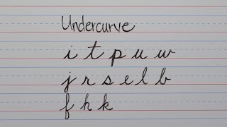 Writing in cursive: Lowercase undercurve letters (i, t, p, u, w, j, r, s, e, l, b, f, h, k)