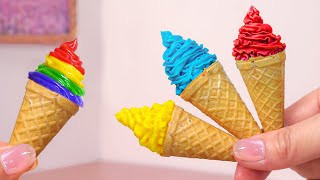 Rainbow Ice Cream 🍦 Fresh Miniature Fruits Ice Cream Cone Making  1000+ Miniature Ideas Cake screenshot 2