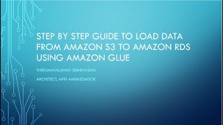 Step by Step Guide to Load Data from Amazon S3 to Amazon RDS MySQL using Amazon Glue