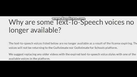 The Text to Speech Voices are not Returning back to Goanimate :(