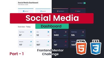 Social Media Dashboard with HTML & CSS | Frontend Mentor Challenge | Coding Challenge (1/2)