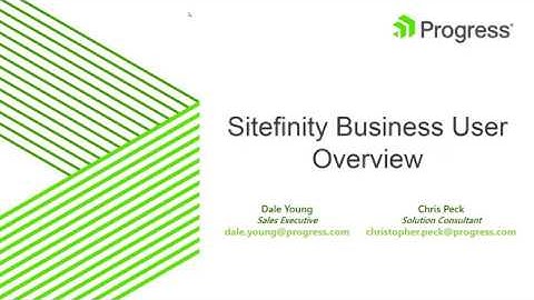 Sitefinity Business User Overview
