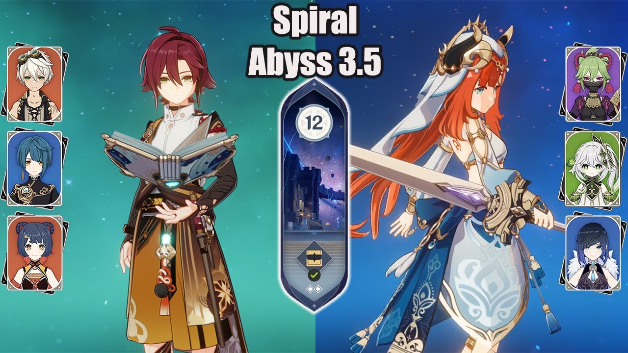 C0 Heizou National And C0 Nilou DPS Hyperbloom team SPIRAL ABYSS 3.5 - Genshin impact