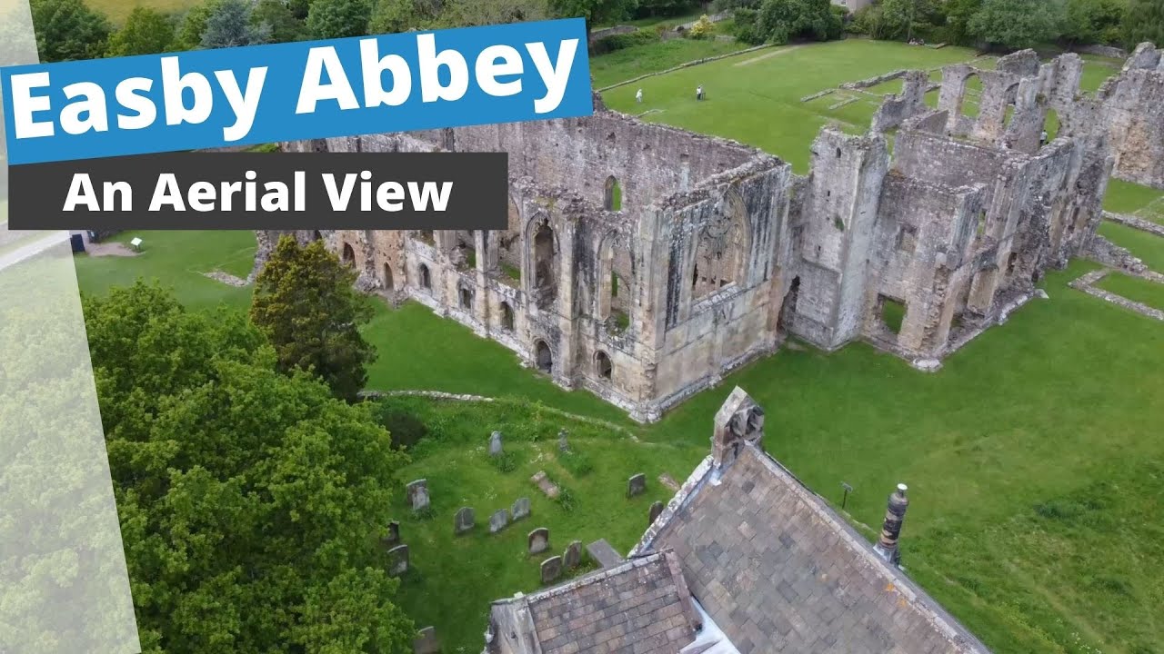 Easby Abbey an Aerial view.