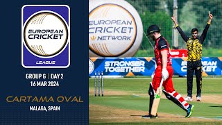 🔴 European Cricket League, 2024 | Group G, Day 2 | Cartama Oval, Malaga, Spain | T10 Live Cricket