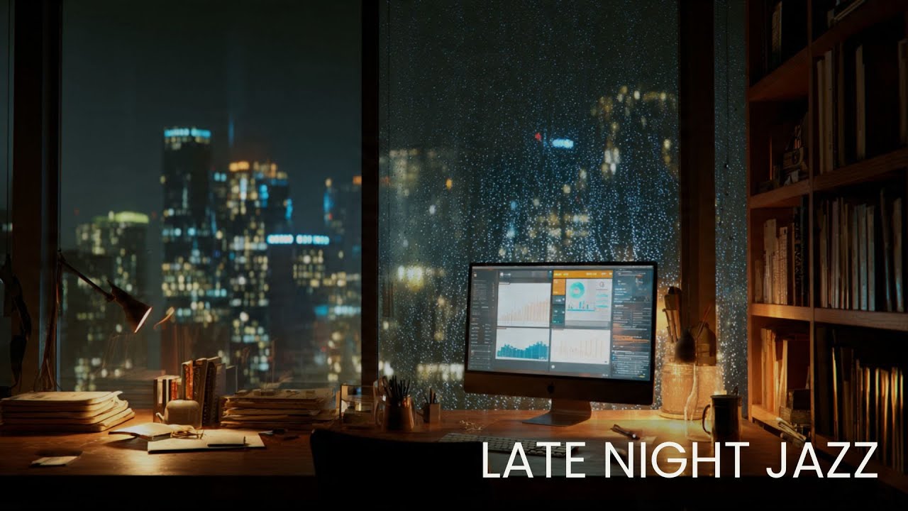 Soft Jazz and a Rainy Window | Late Night Focus Without Rush