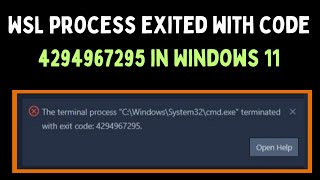 プライベート・ファイル How to Fix WSL Process Exited With Code 4294967295 in