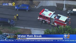 Water main breaks in El Sereno