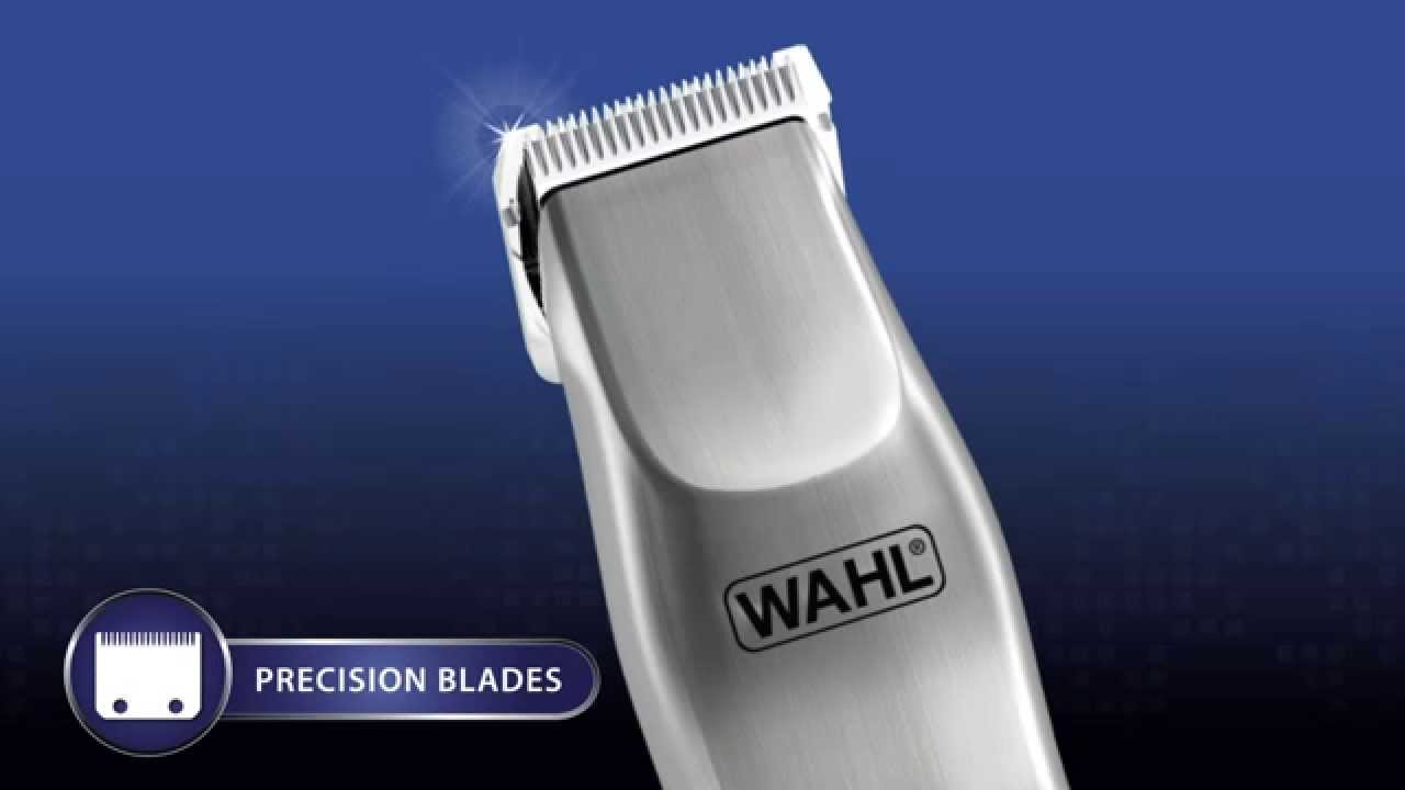 closeup of wahl brand cordless beard trimmer