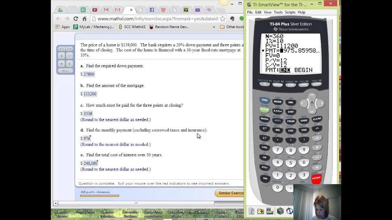 mortgage payments and interest tvm solver youtube how to determine mortgage payment