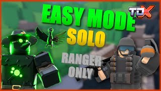 Easy Mode SOLO VICTORY with RANGER ONLY | Tower Defense X | Roblox