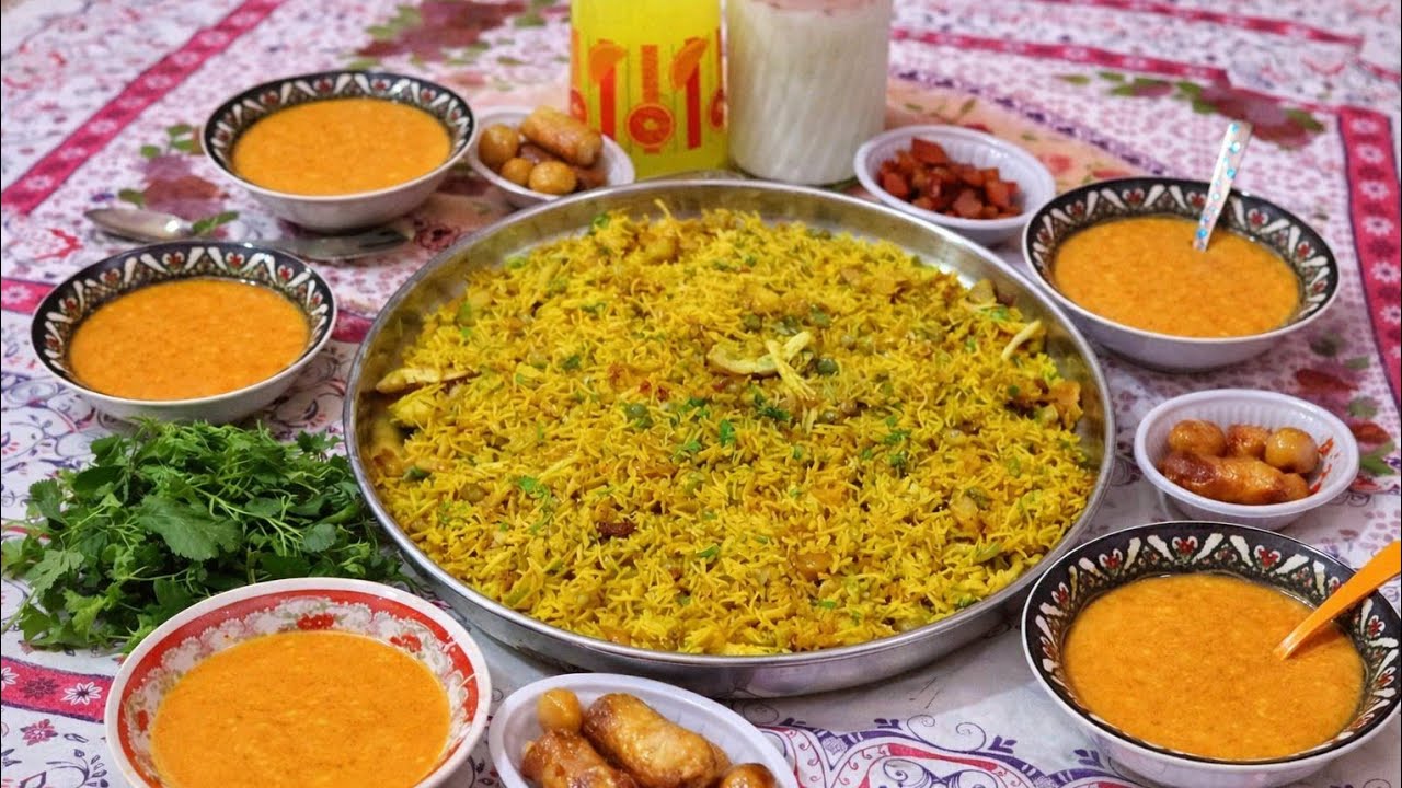 فطور رمضان ١٠ | تمن برياني ملون بالدجاج مع شوربة عدس دافئة على الطريقة التركيه🌙