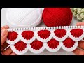 Beautiful Red & White knitting pattern 💞 apply in any project #new #knitting #diy
