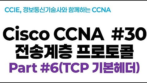 시스코(Cisco) CCNA #30(전송계층 프로토콜) part#6(TCP 기본헤더)
