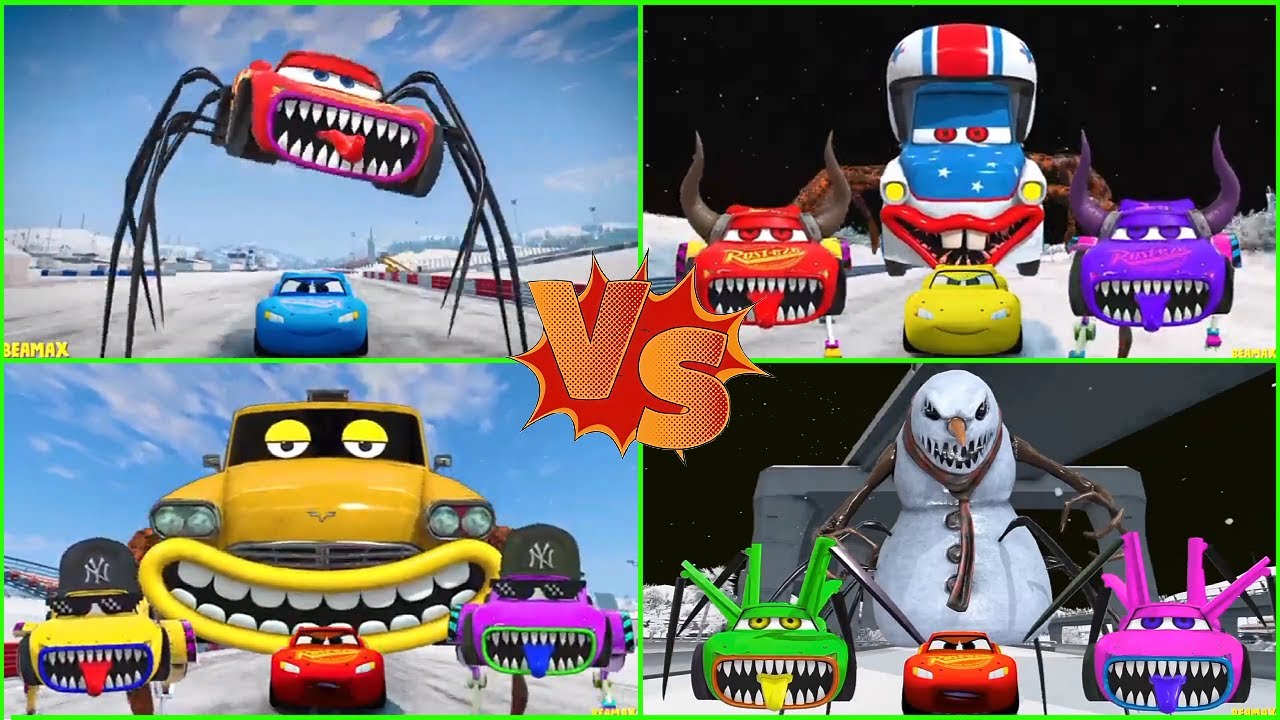 ULTIMATE CAR BATTLE! 🚗🔥 McQueen Eater vs Mega Monster Trucks | GTA 5 FIGHT