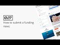 E27 tutorials  how to submit funding news