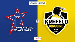 27. Spieltag DEL2 | Ravensburg Towerstars vs. Krefeld Pinguine | Game Highlights