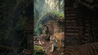 😱 Jungle Ke Beech Secret Home Banaya | Amazing Survival Cabin Build 🏡🔥 #shorts #viral #aishorts