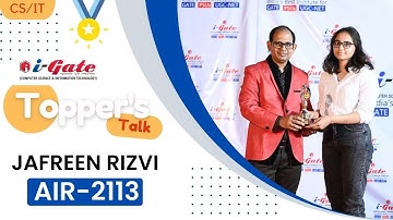 Jafreen Rizvi | AIR 2113 | CS | GATE CS 2023 | BIT Durg | Toppers Talk with Siddharth Sir