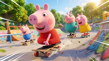 WHAT Are Peppa Family Doing on Skateboards! | PEPPA ANIMATION 3D