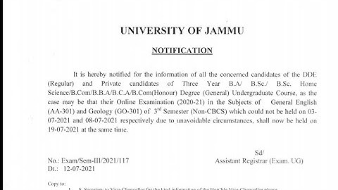 3rd semester non cbcs new update | jammuuniversity | Revised datesheet