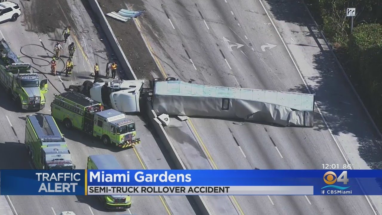 Tractor Trailer Rollover Shuts Down Section Of Turnpike In Miami ...