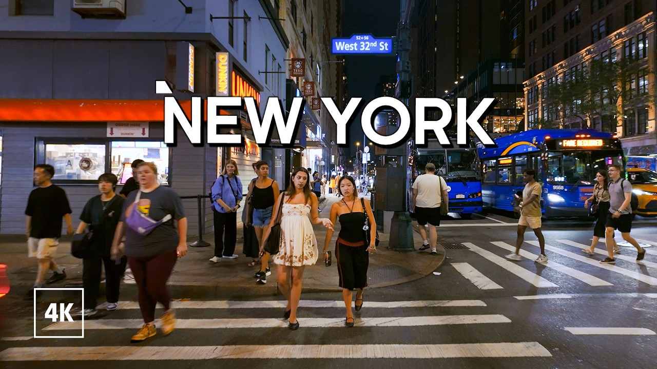 New York, Amerika Serikat | Jelajah Kota Malam 4K | 13 Agu 2026