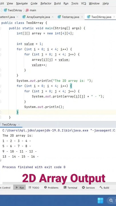 2D Array #java #coding #skills #learning - YouTube