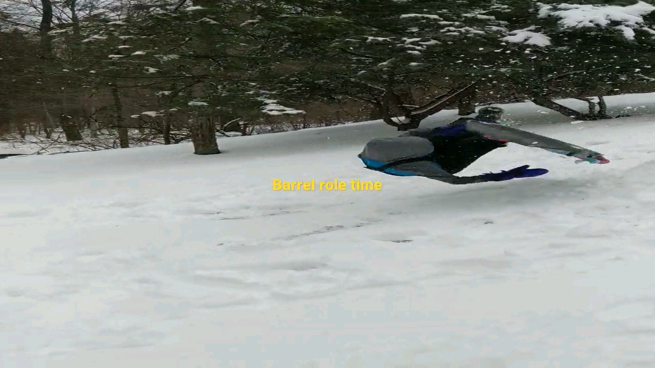 sledding "big" air and attempted barrel role. finallyasnowday YouTube
