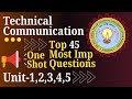 Top 45 M.IMP QUESTIONS | TECHNICAL COMMUNICATION | BTECH 2ND YEAR | AKTU 💯🔥