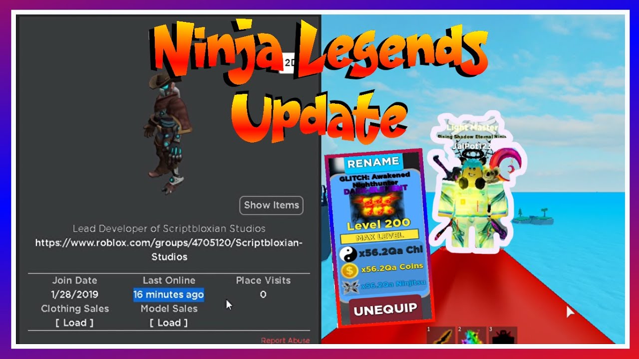 NEW ⚡NINJA LEGENDS⚡UPDATE INFO!! Give Away Free Pets While ...
