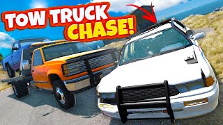 Tow Truck Repo Leads to Desert POLICE CHASE in BeamNG Drive Mods!