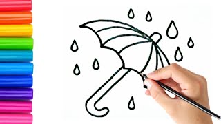 How to Draw an Ambrella | Ambrella drawing for children | Kids art