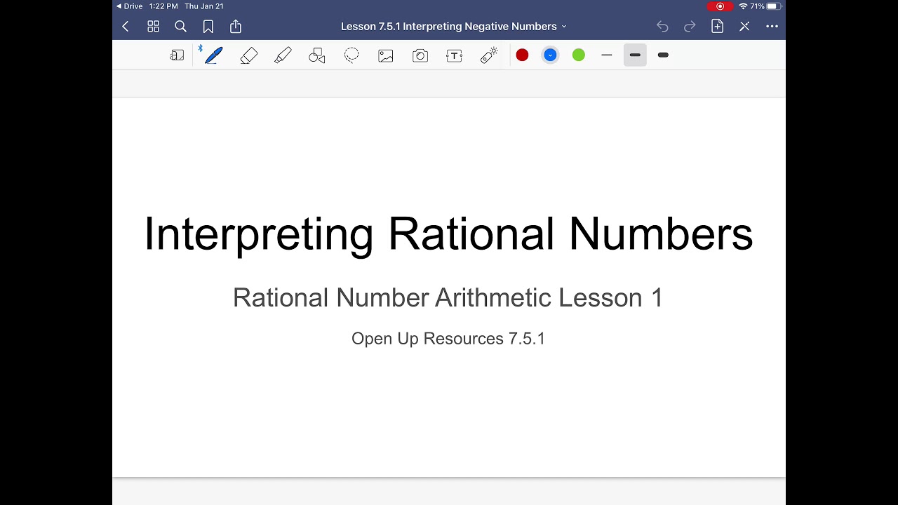 Grade 7 Open Up Resources 7.5.1 Interpreting Rational Numbers - YouTube