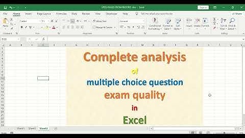 Complete analysis of multiple choice question exam quality in Excel