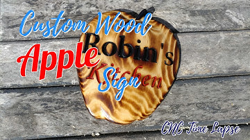 Custom Wood Apple Sign | CNC Time Lapse