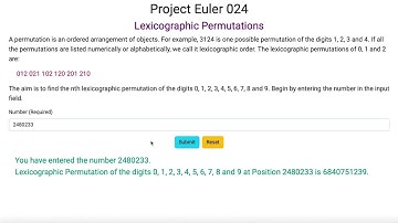 Project Euler 024 - Lexicographic Permutations